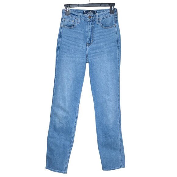 Hollister 1 Reg 25 X 27 Light Wash Vintage Stretch Ultra‎ High Rise Mom Jeans - Picture 1 of 4